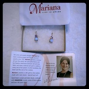 New!Marian swarovski Crystal,and jem stone earings